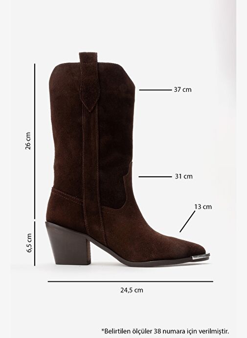 Luvi Shoes Luvi Shoes Belirsiz ALVI Kahverengi Süet Hakiki Deri Metal Detaylı Kadın Western Bot Boyner'de! Belirsiz - 7. görsel