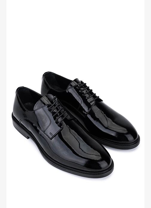 Tamer Tanca Erkek Hakiki Deri Siyah Rugan Klasik Ayakkabı - Görsel 3