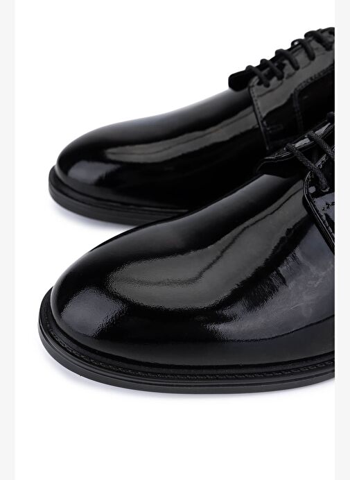 Tamer Tanca Erkek Hakiki Deri Siyah Rugan Klasik Ayakkabı - Görsel 4