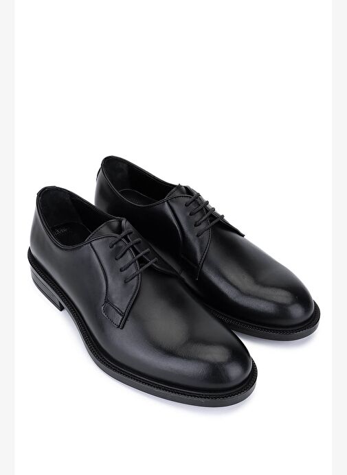 Tamer Tanca Erkek Hakiki Deri Siyah Antik Klasik Ayakkabı - Görsel 3