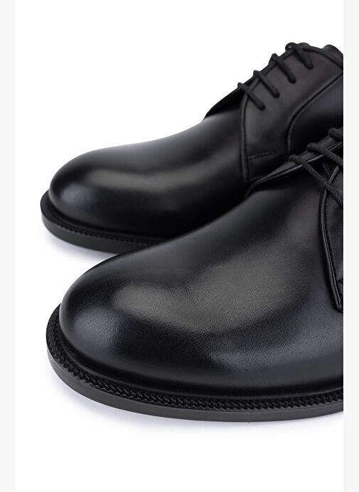 Tamer Tanca Erkek Hakiki Deri Siyah Antik Klasik Ayakkabı - Görsel 4