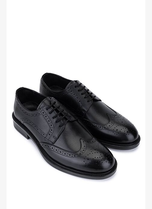 Tamer Tanca Erkek Hakiki Deri Siyah Klasik Ayakkabı - Görsel 3