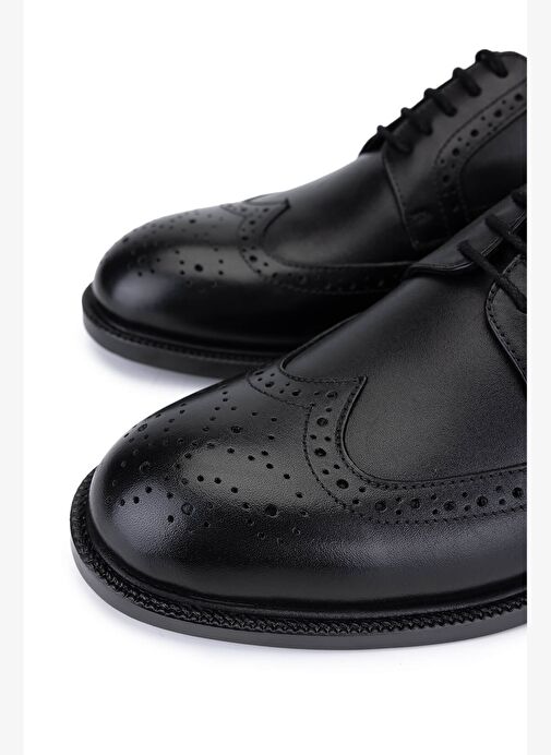 Tamer Tanca Erkek Hakiki Deri Siyah Klasik Ayakkabı - Görsel 4