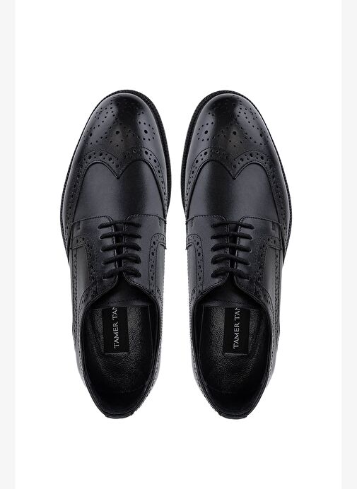 Tamer Tanca Erkek Hakiki Deri Siyah Klasik Ayakkabı - Görsel 6
