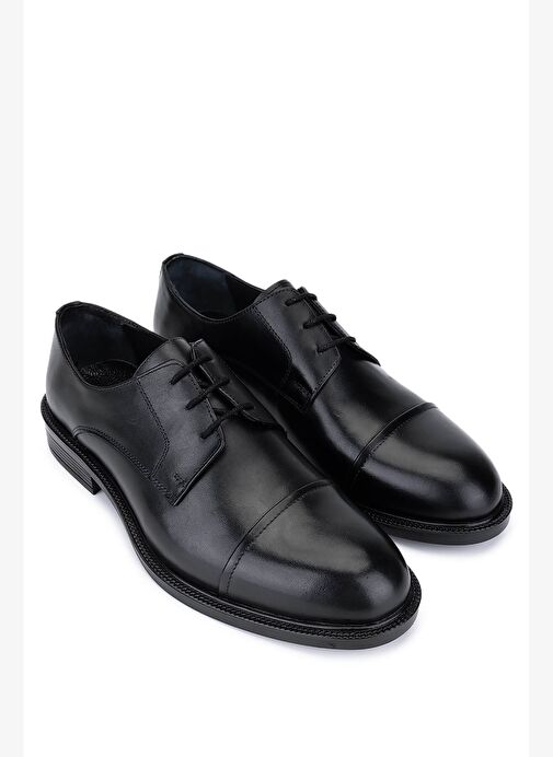 Tamer Tanca Erkek Hakiki Deri Siyah Klasik Ayakkabı - Görsel 3