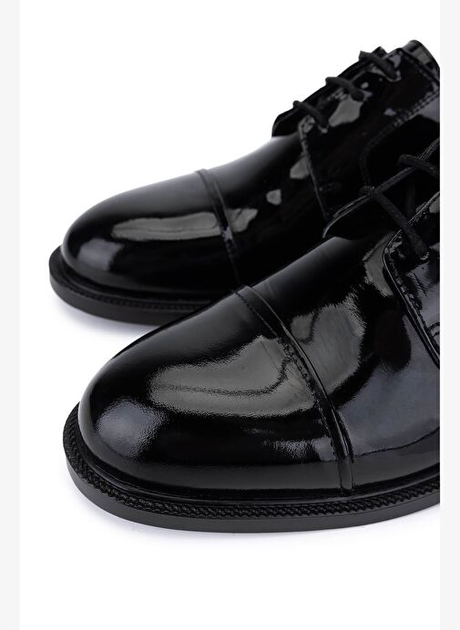 Tamer Tanca Erkek Hakiki Deri Siyah Rugan Klasik Ayakkabı - Görsel 4