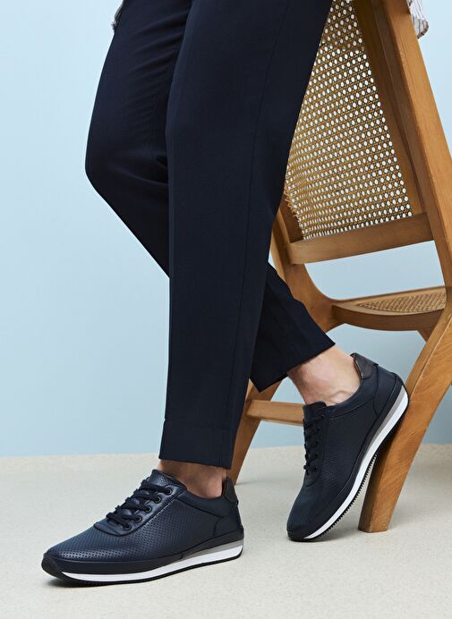 Ziya, Erkek Hakiki Deri Sneaker 1511002Z063 Lacivert - Görsel 2
