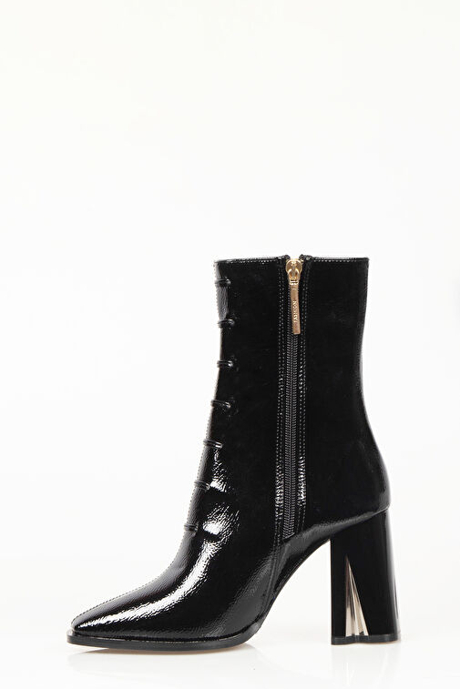 Nemesis Fermuarlı Topuklu Kadın Bot Siyah - Görsel 5