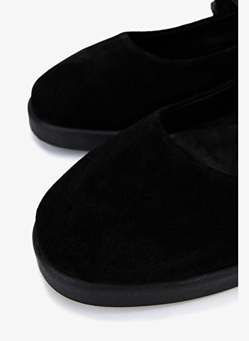 Valmenti Kadın Hakiki Deri Siyah Babet Ayakkabı - Görsel 4