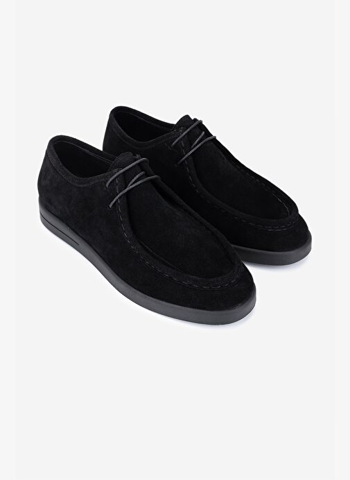 Valmenti Kadın Hakiki Deri Siyah Süet Casual Ayakkabı - Görsel 3