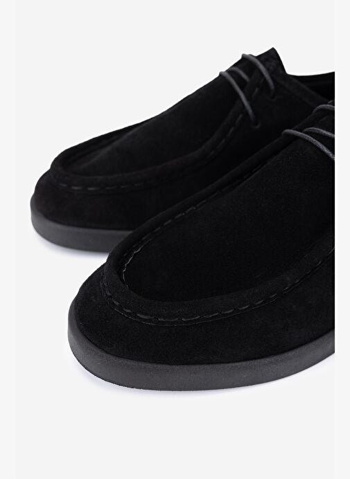 Valmenti Kadın Hakiki Deri Siyah Süet Casual Ayakkabı - Görsel 4