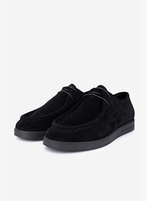 Valmenti Kadın Hakiki Deri Siyah Süet Casual Ayakkabı - Görsel 6