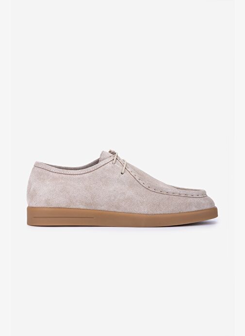 Valmenti Kadın Hakiki Deri Bej Süet Casual Ayakkabı - Görsel 2