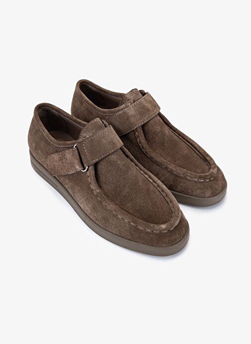 Valmenti Kadın Hakiki Deri Bej Süet Casual Ayakkabı - Görsel 3