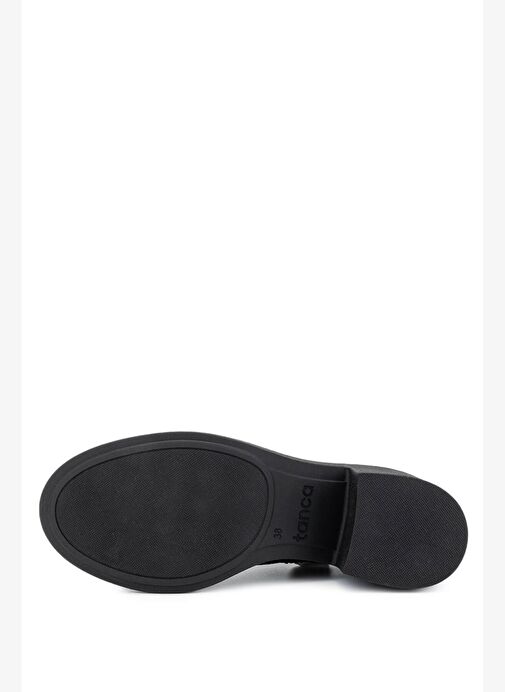 Tamer Tanca Kadın Hakiki Deri Siyah Süet Topuklu Bot - Görsel 5