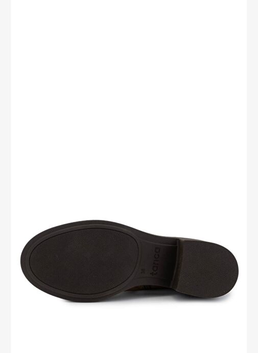 Tamer Tanca Kadın Hakiki Deri Taba Süet Topuklu Bot - Görsel 5