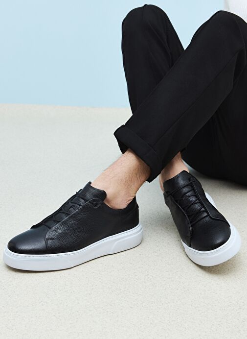 Ziya, Erkek Hakiki Deri Sneaker 1511026Z855 Siyah - Görsel 2