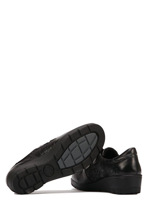 Kifidis Siyah Kadın Deri Günlük Ayakkabı 10ACF1AYKK00008 - Görsel 3