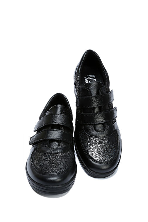 Kifidis Siyah Kadın Deri Günlük Ayakkabı 10ACF1AYKK00008 - Görsel 5