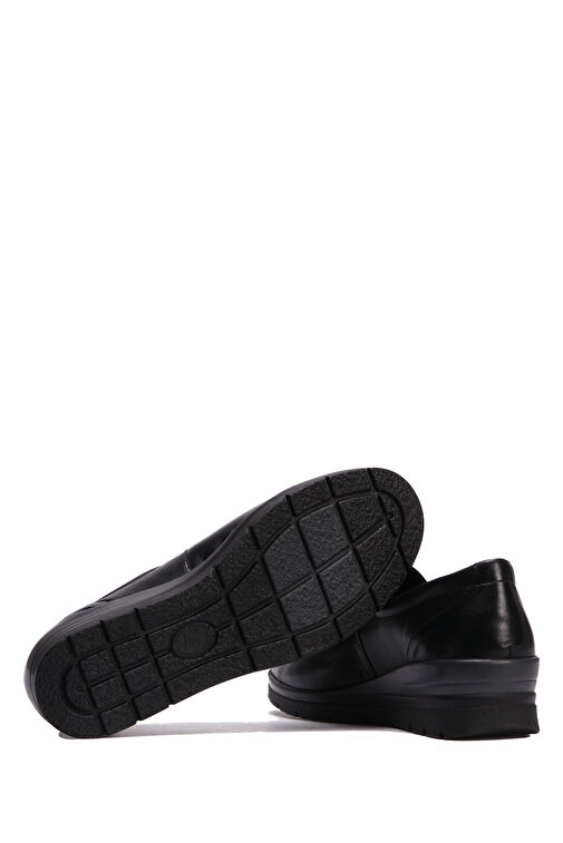 Kifidis Siyah Kadın Deri Günlük Ayakkabı 10ACF1AYKK00012 - Görsel 6