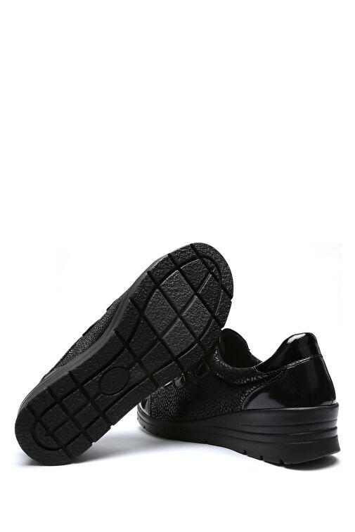 Kifidis Siyah Kadın Deri Günlük Ayakkabı 10ACF1AYKK00015 - Görsel 4