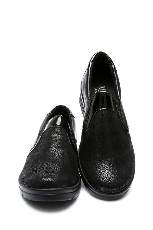 Kifidis Siyah Kadın Deri Günlük Ayakkabı 10ACF1AYKK00016 - Görsel 3