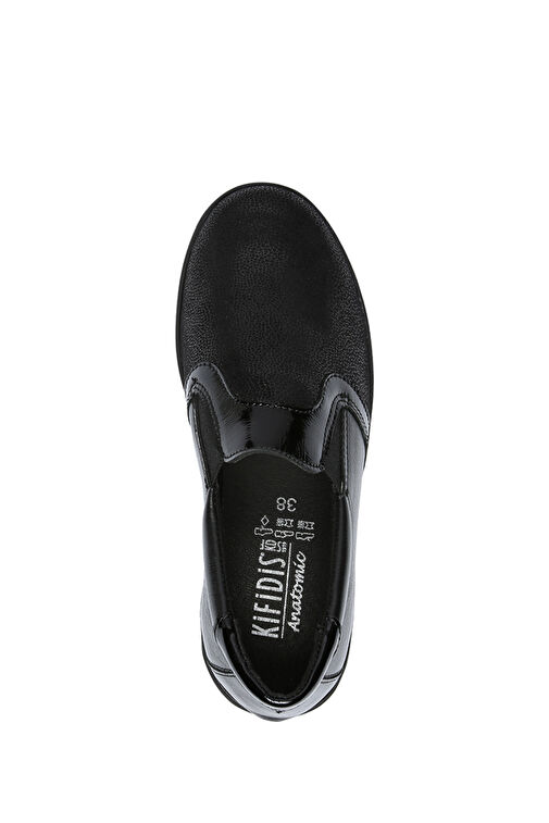 Kifidis Siyah Kadın Deri Günlük Ayakkabı 10ACF1AYKK00016 - Görsel 4
