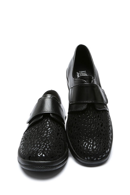 Kifidis Siyah Kadın Deri Günlük Ayakkabı 10ACF1AYKK00017 - Görsel 3