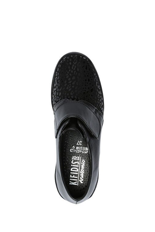 Kifidis Siyah Kadın Deri Günlük Ayakkabı 10ACF1AYKK00017 - Görsel 4