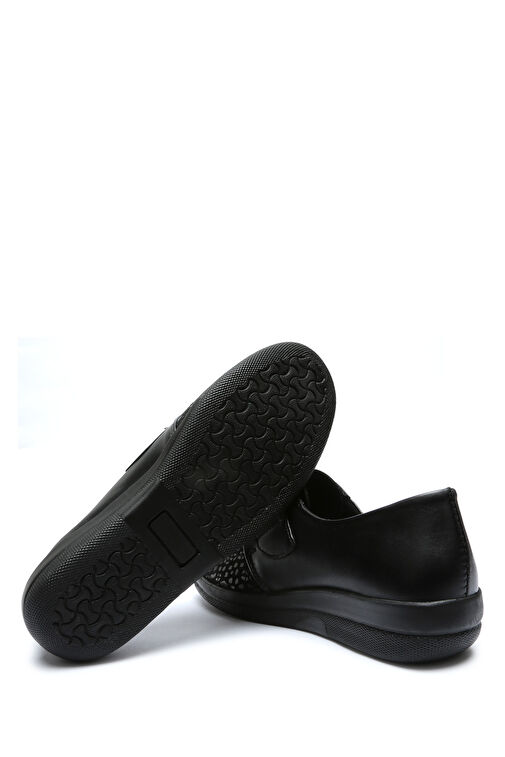 Kifidis Siyah Kadın Deri Günlük Ayakkabı 10ACF1AYKK00017 - Görsel 5