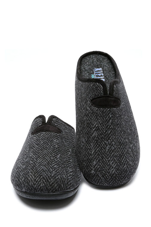 Kifidis Siyah Erkek Deri Ev Terliği 10DIN1TERE00005 - Görsel 5