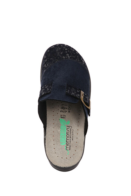 Kifidis Mavi Kadın Deri Terlik 10GLF1TERK00002 - Görsel 4