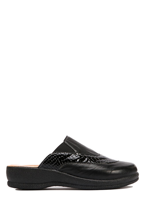 Kifidis Siyah Kadın Deri Terlik 10GLF1TERK00007 - Görsel 2