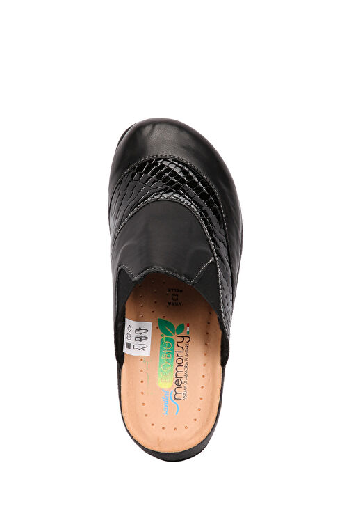 Kifidis Siyah Kadın Deri Terlik 10GLF1TERK00007 - Görsel 4