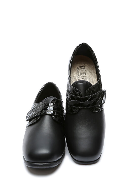 Kifidis Siyah Kadın Deri Günlük Ayakkabı 10KFA1AYKK00008 - Görsel 5