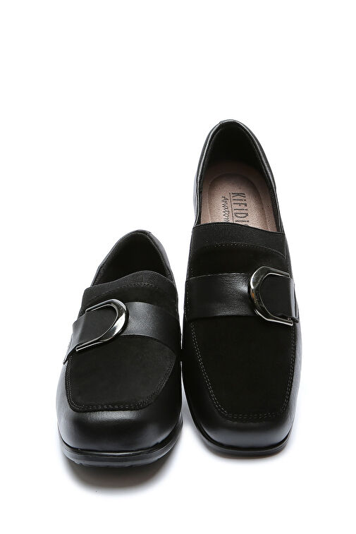 Kifidis Siyah Kadın Deri Günlük Ayakkabı 10KFA1AYKK00009 - Görsel 3