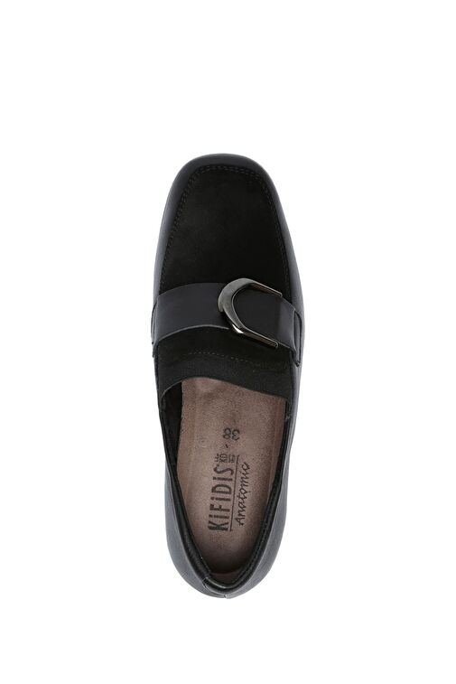 Kifidis Siyah Kadın Deri Günlük Ayakkabı 10KFA1AYKK00009 - Görsel 4