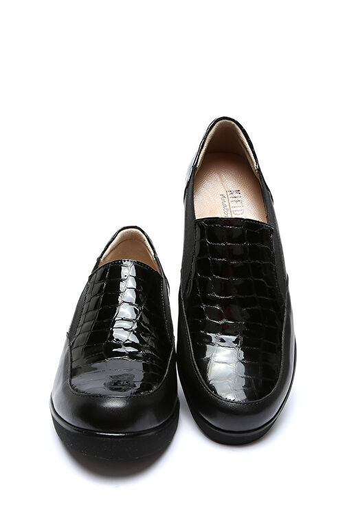 Kifidis Siyah Kadın Deri Günlük Ayakkabı 10KFA1AYKK00011 - Görsel 3