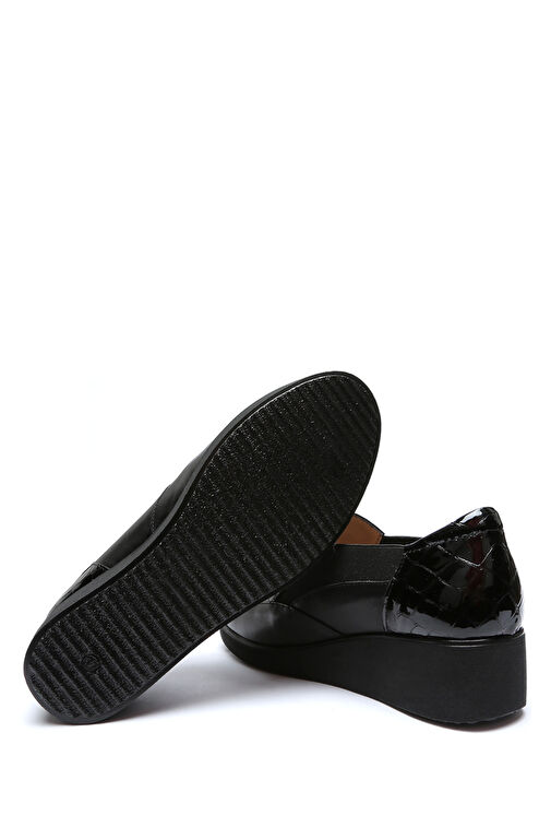 Kifidis Siyah Kadın Deri Günlük Ayakkabı 10KFA1AYKK00011 - Görsel 5