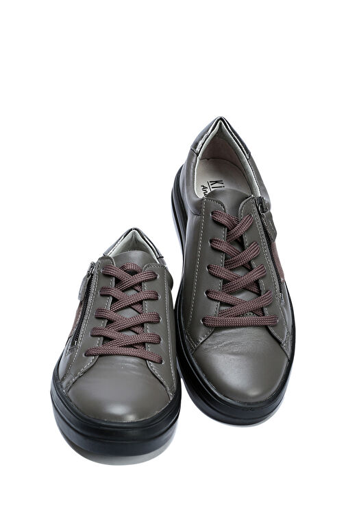 Kifidis Gri Kadın Deri Günlük Ayakkabı 12ACF1AYKK00005 - Görsel 3