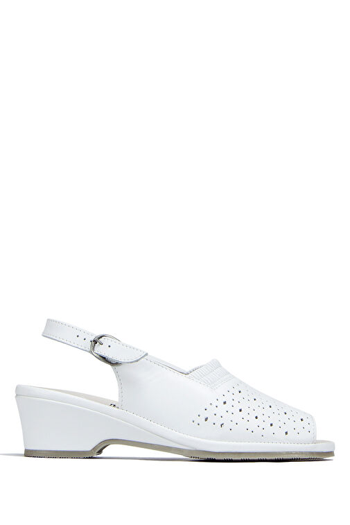 Kifidis Beyaz Kadın Deri Sandalet 3ACF1SANK000025 - Görsel 2