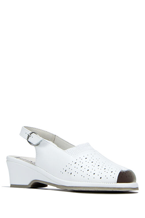 Kifidis Beyaz Kadın Deri Sandalet 3ACF1SANK000025 - Görsel 3