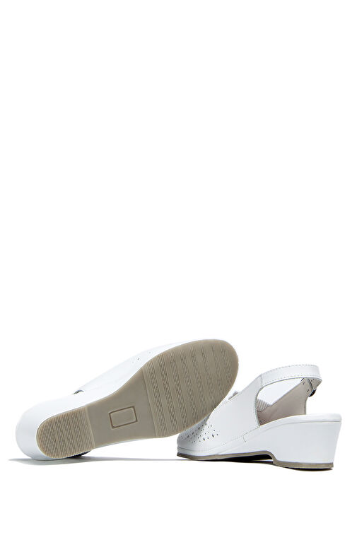 Kifidis Beyaz Kadın Deri Sandalet 3ACF1SANK000025 - Görsel 4