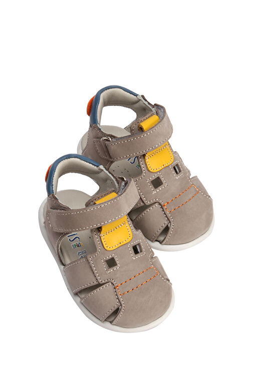 Kifidis Gri Erkek Çocuk Nubuk Sandalet 3KİP1ILKEÇ00001 - Görsel 4