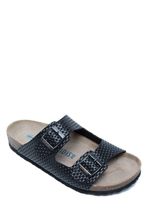 K10260DK Kifidis Soft Step Kadın Çift Bantlı Deri Mantar Terlik 36-41 - Görsel 3