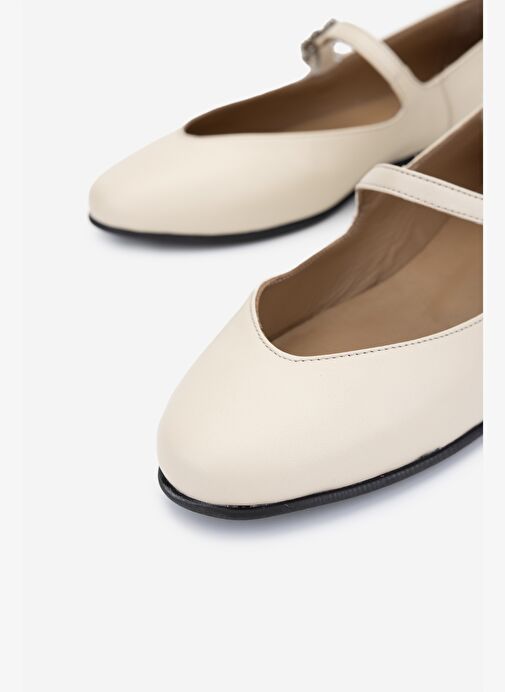 Valmenti Kadın Hakiki Deri Bej Babet Ayakkabı - Görsel 4