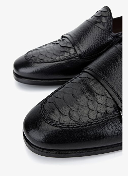 Valmenti Erkek Hakiki Deri Siyah Klasik Ayakkabı - Görsel 4