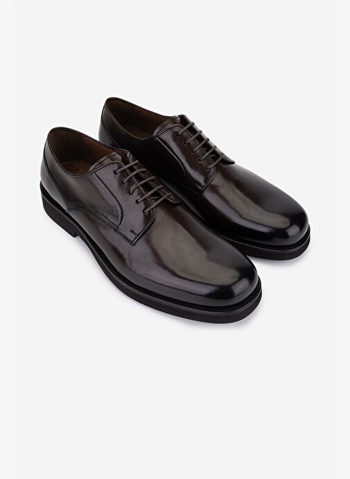 Valmenti Erkek Hakiki Deri Kahverengi Klasik Ayakkabı - Görsel 3