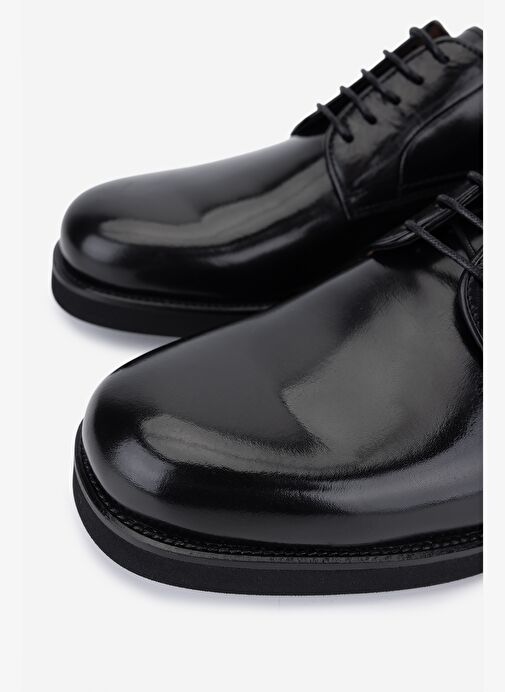 Valmenti Erkek Hakiki Deri Siyah Klasik Ayakkabı - Görsel 4