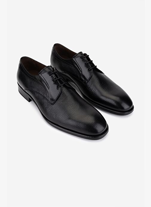 Valmenti Erkek Hakiki Deri Siyah Klasik Ayakkabı - Görsel 3